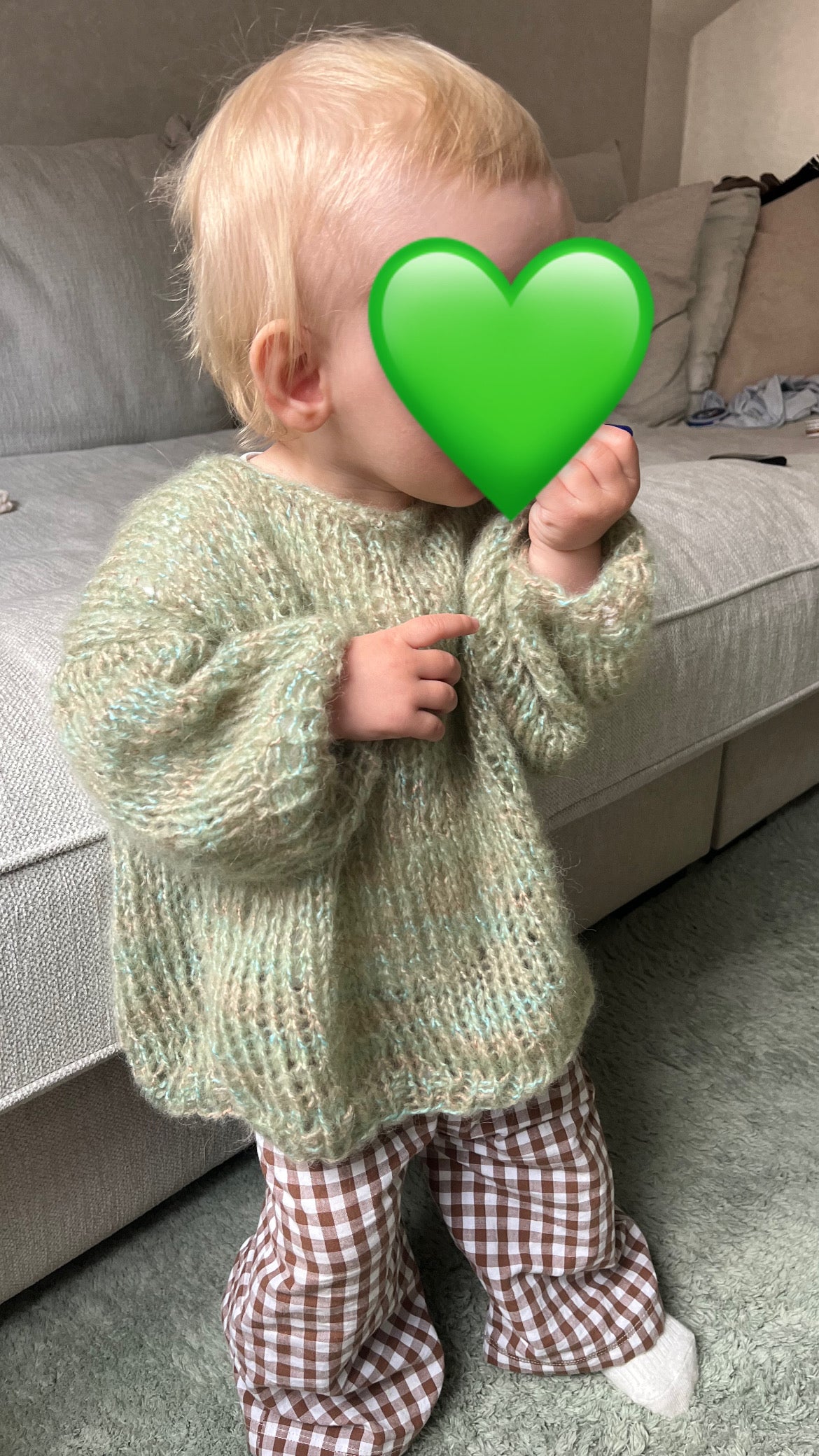 Green knitted