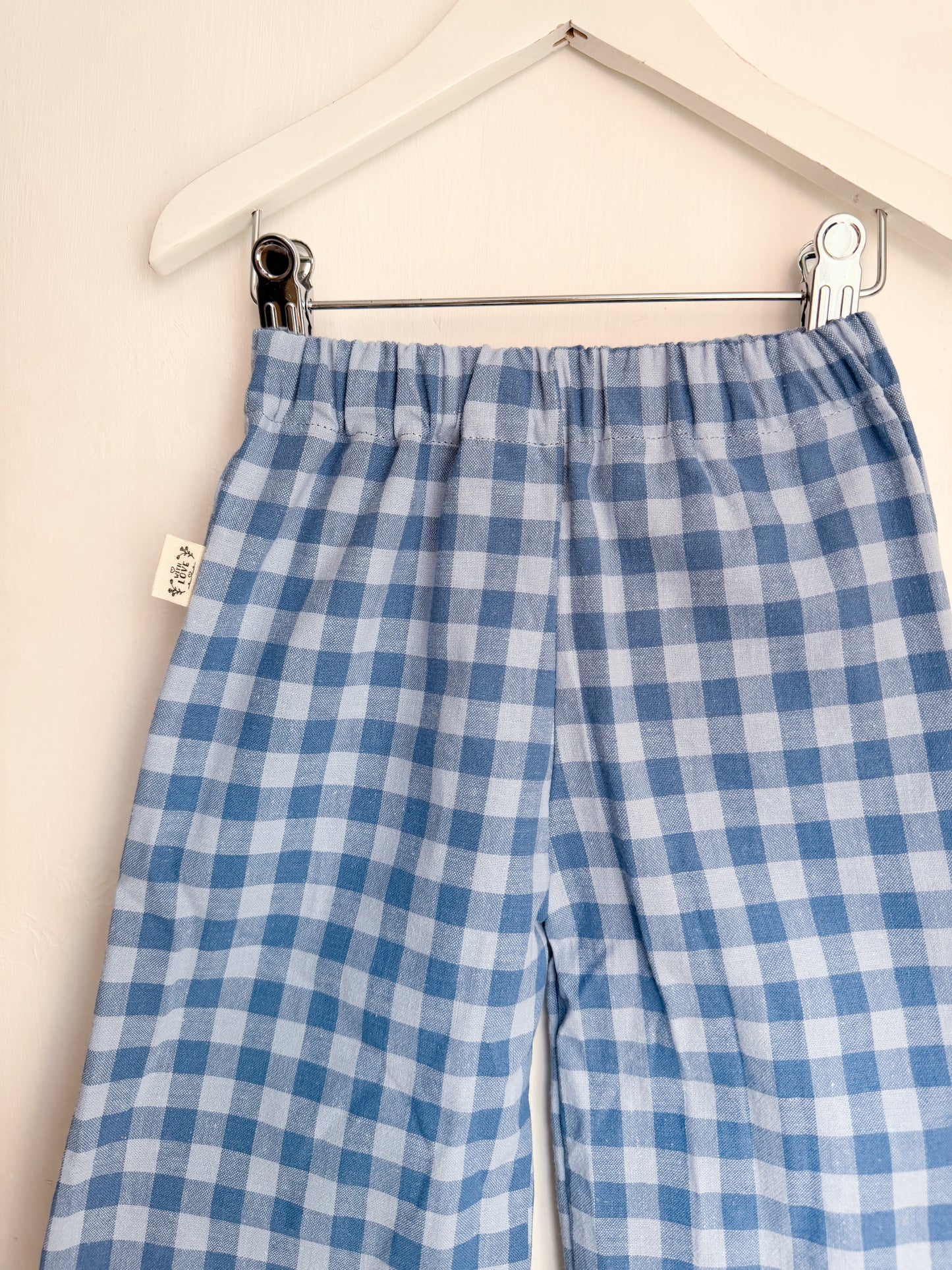 Soft blue checkered