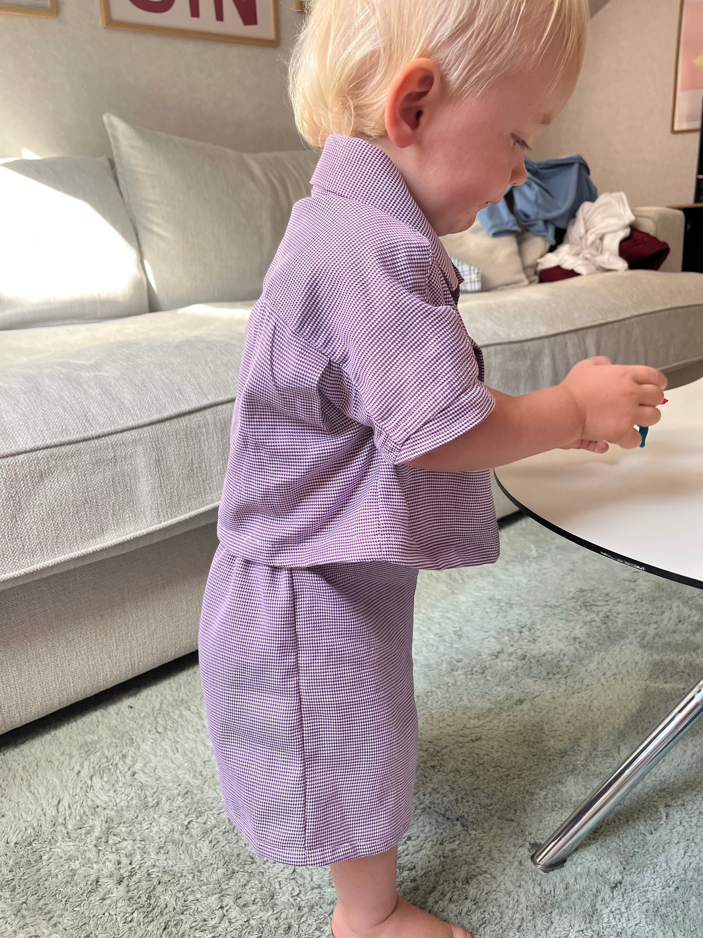 Re-sewn shirt red/purple