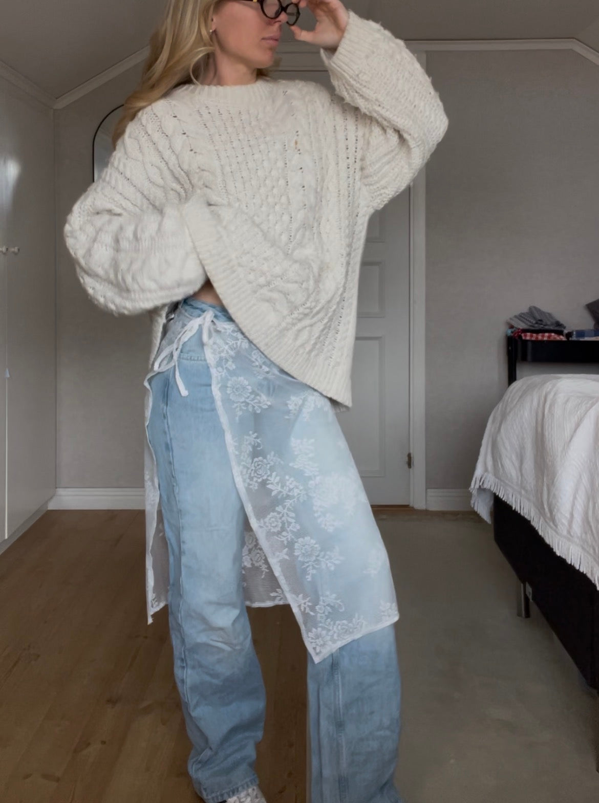 White midi lace