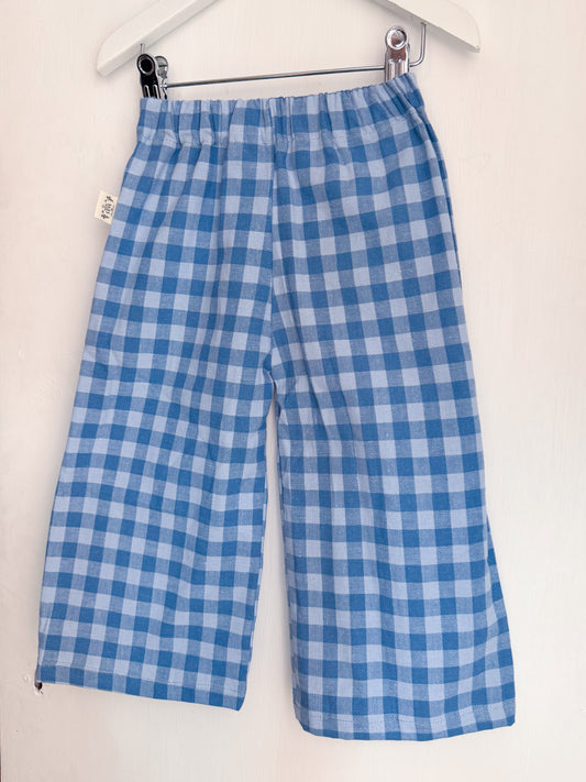 Soft blue checkered