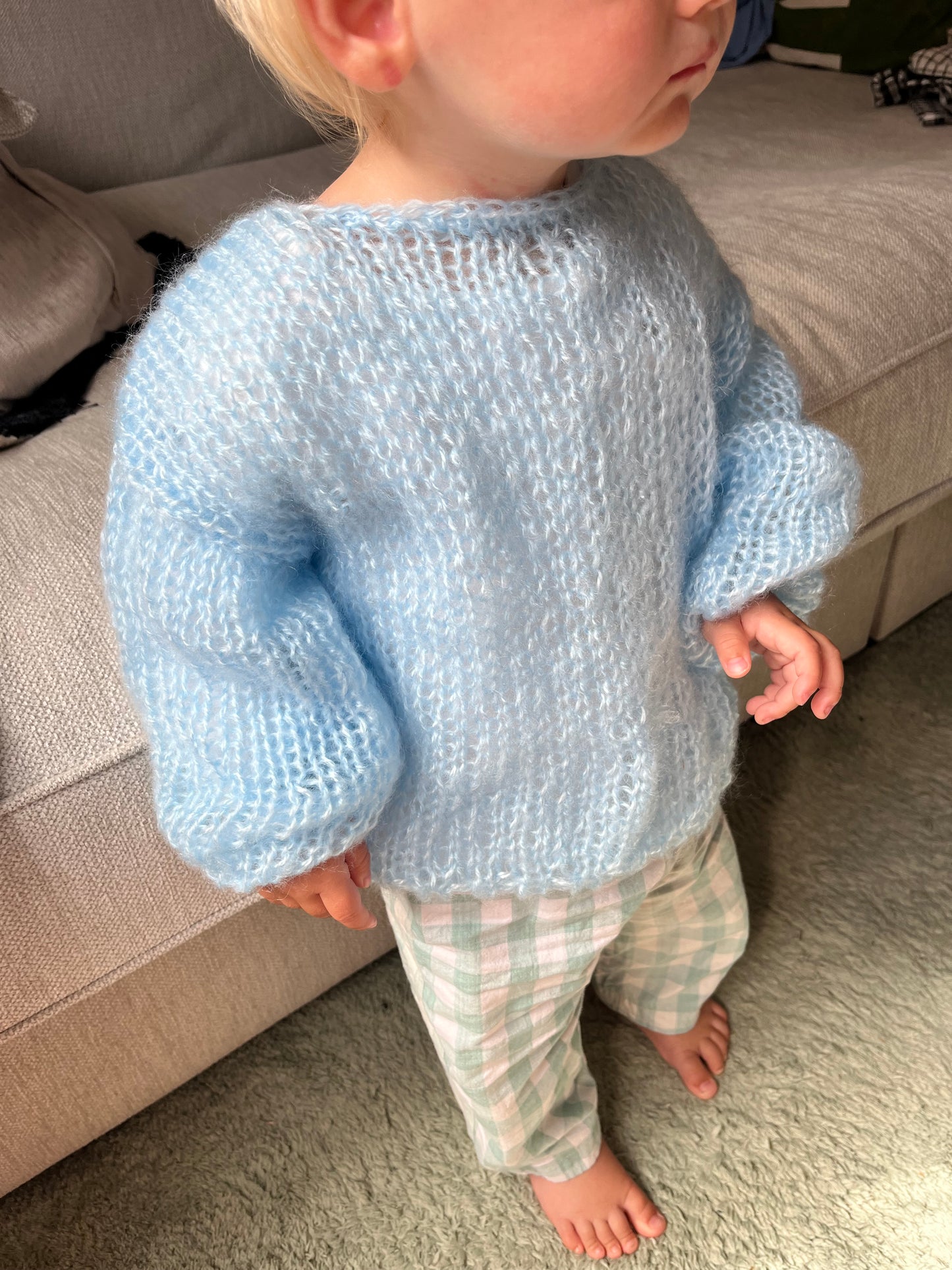 Light blue knitted