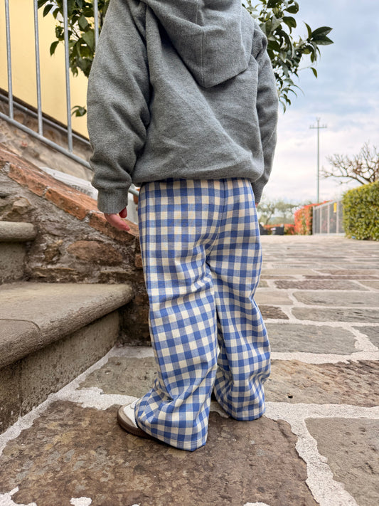 Blue check pants