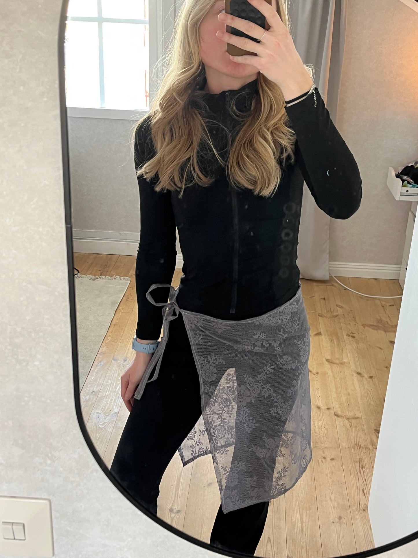 Grey midi lace
